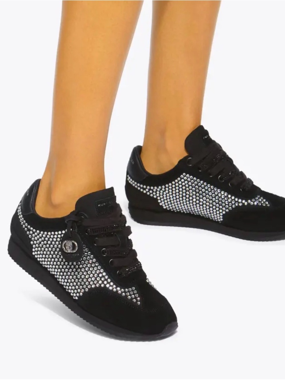 Kurt Geiger Black Crystal-Embellished Women's Sneakers